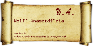 Wolff Anasztázia névjegykártya